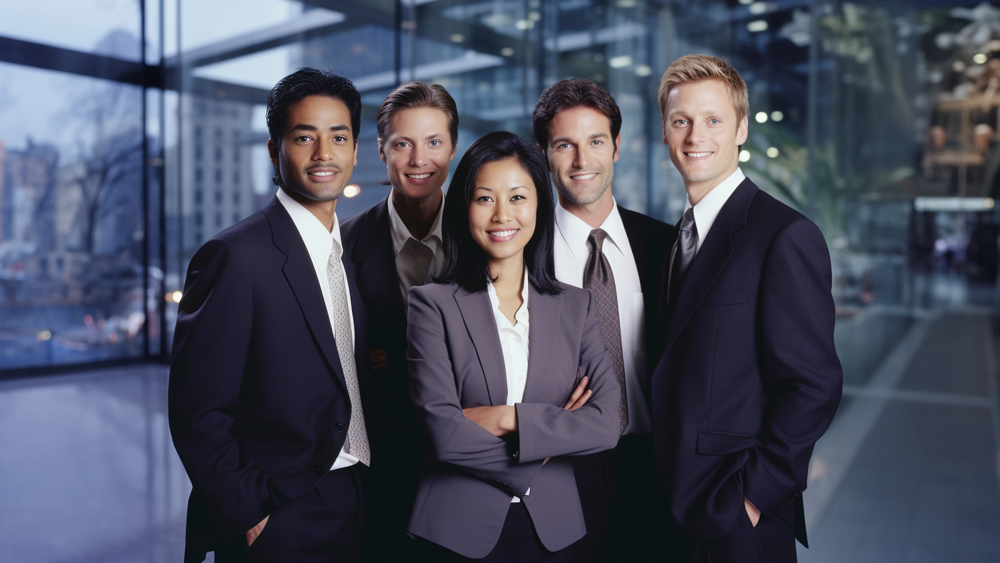 Group of executive business men and woman